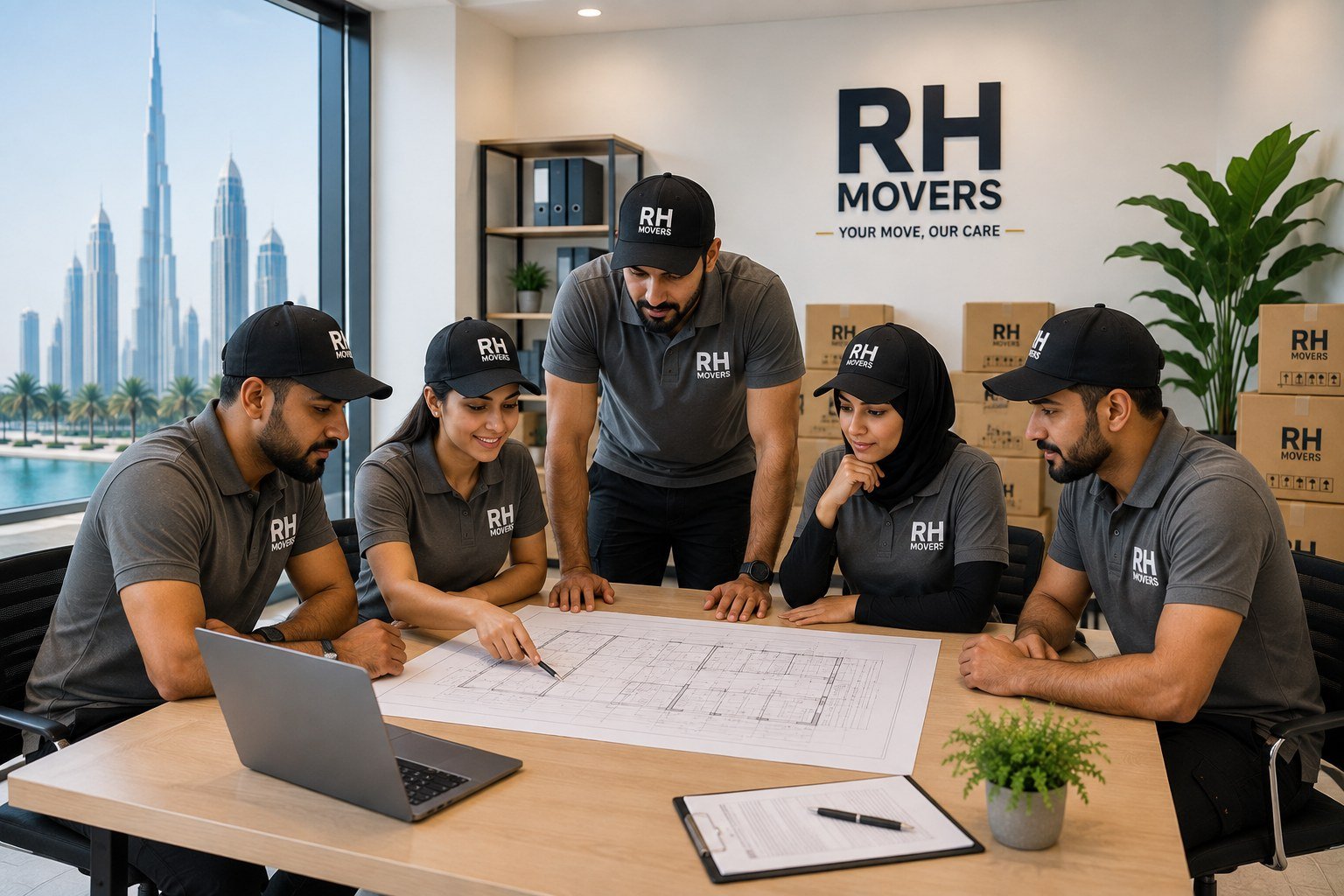 RH Movers team planning a relocation