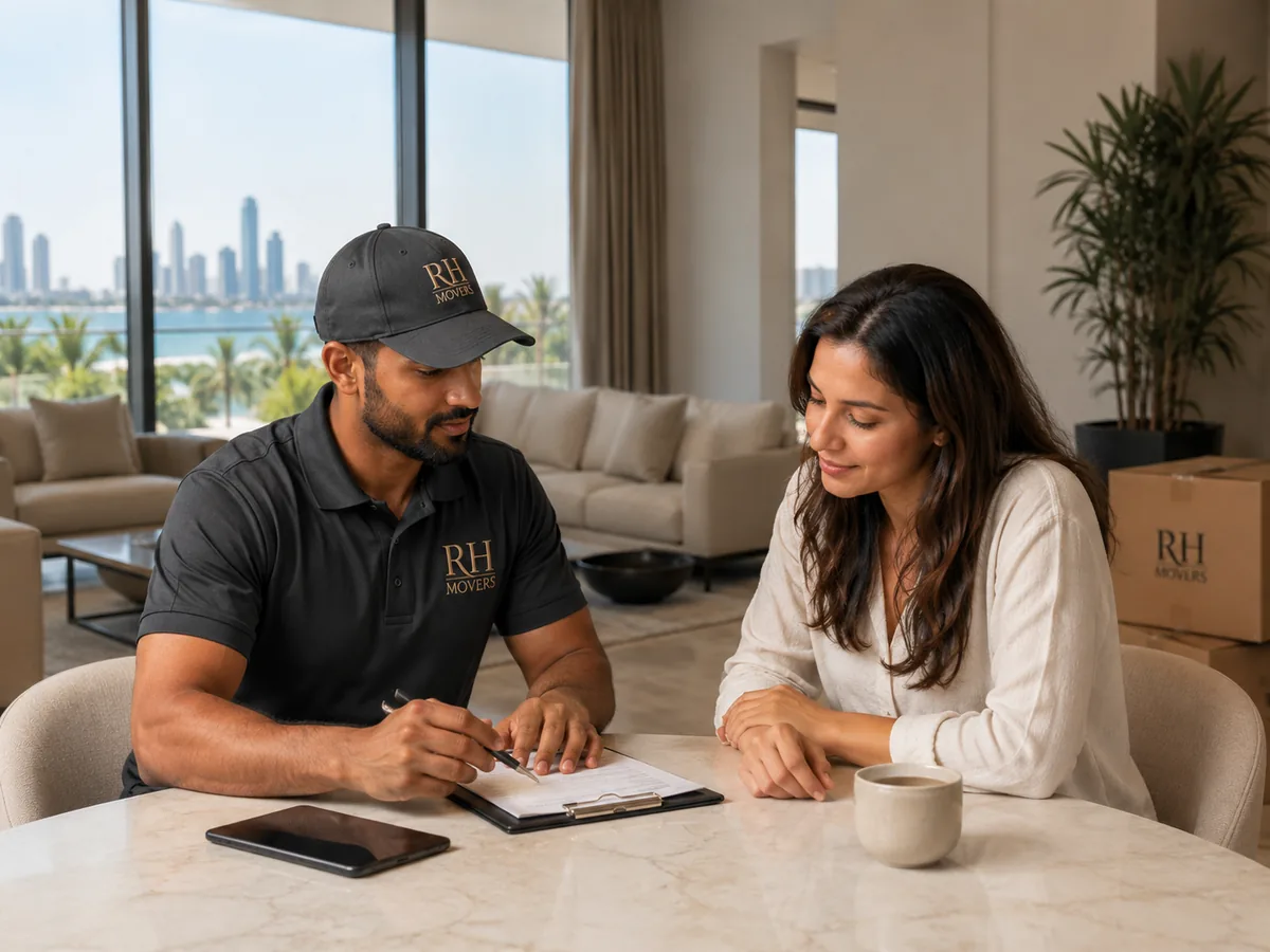 Moving consultation in a modern Abu Dhabi home
